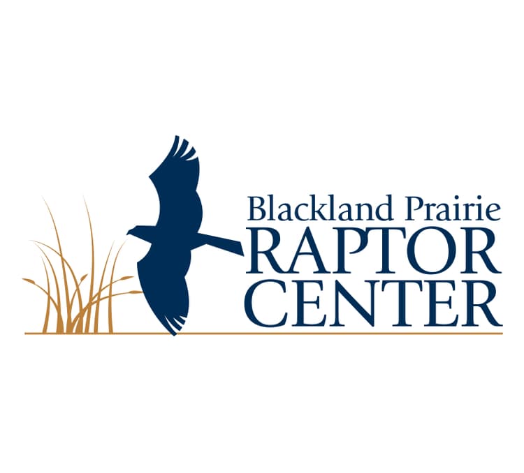 A logo for blackland prairie raptor center